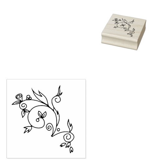 Tampons Encreurs Fleurs et perles Timbre d'art en bois (Tamponné)