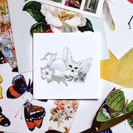 Tampons Encreurs Fleurs Fennec Fox mignonnes