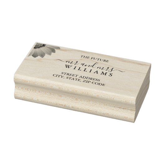 Tampons Encreurs Fleurs jaunes sur Mariage vert Abstrait (Tampon)