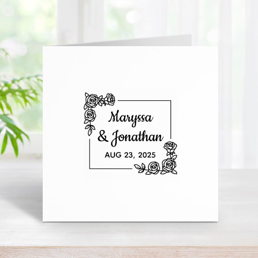 Tampons Encreurs Fleurs Roses de coin Anniversaire Mariage 1x1