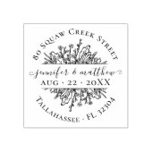 Tampons Encreurs Fleurs rustiques Enregistrer la date Mariage d'adr (Impression)