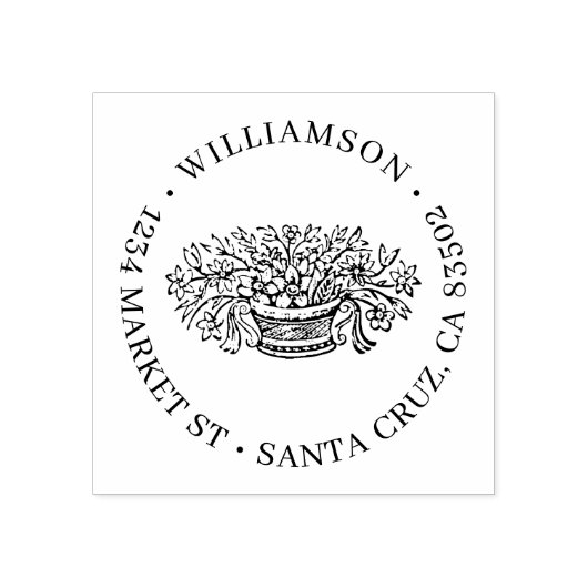 Tampons Encreurs Fleurs rustiques Nom de famille Adresse de retour (Impression)