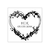 Tampons Encreurs Fleurs sauvages de mariage Initiales et Date (Impression)