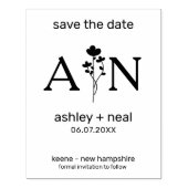 Tampons Encreurs Fleurs sauvages et initiales pour mariage Enregist (Impression)