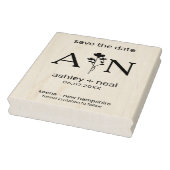 Tampons Encreurs Fleurs sauvages et initiales pour mariage Enregist (Tampon)