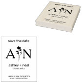 Tampons Encreurs Fleurs sauvages et initiales pour mariage Enregist (Tamponné)