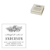 Tampons Encreurs Fleurs Scripts Noms Mariages Adresse de retour per (Tamponné)