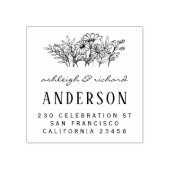 Tampons Encreurs Fleurs Scripts Noms Mariages Adresse de retour per (Impression)