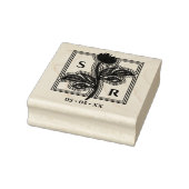 Tampons Encreurs Fleurs sophistiquées Initiales et date du Mariage (Tampon)