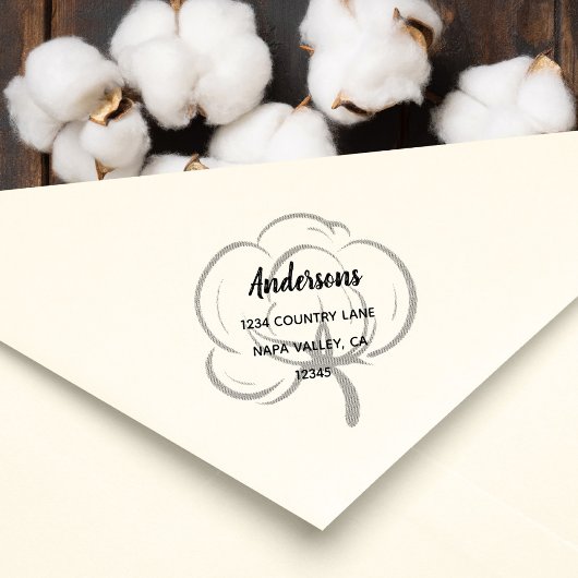 Tampons Encreurs Floral Cotton Boll Adresse de retour