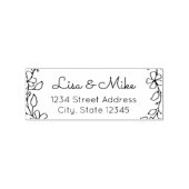 Tampons Encreurs Floral Couple Names Mariage Adresse de retour (Impression)