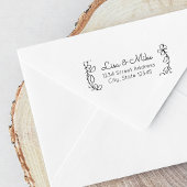 Tampons Encreurs Floral Couple Names Mariage Adresse de retour