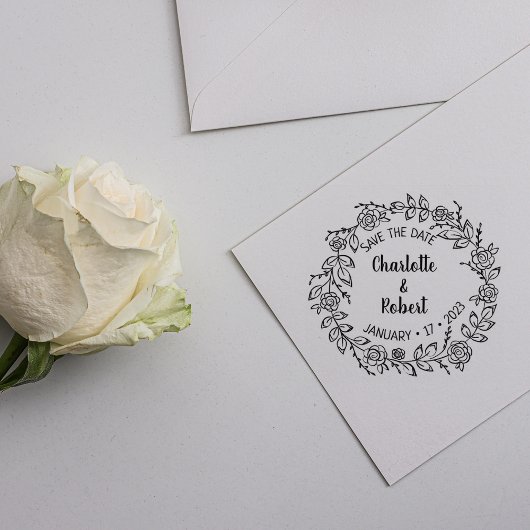 Tampons Encreurs Floral moderne Enregistrer le Mariage date