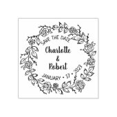 Tampons Encreurs Floral moderne Enregistrer le Mariage date (Impression)