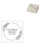 Tampons Encreurs Floral moderne Nom commercial personnalisé (Tamponné)