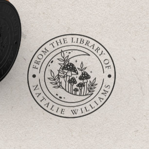 Tampons Encreurs Floral Moon Mushroom de la Bibliothèque de