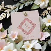 Tampons Encreurs Floral Ornate Frame Diamond Shape Wedding Initials