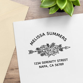 Tampons Encreurs Floral Tribal Arrow, Rose Flowers Arch Address