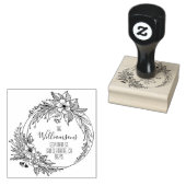 Tampons Encreurs Floral Wreath Script Family Adresse de retour (Tamponné)
