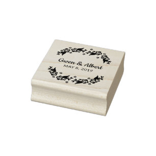 Tampons Encreurs Flowers et Twigs Wedding Monogram