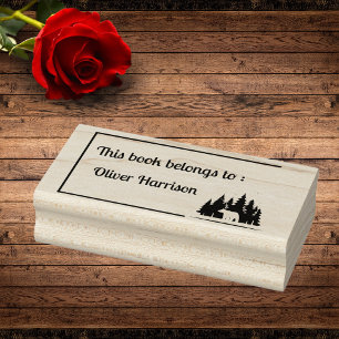 Tampons Encreurs Forest Bear 'This Book Belongs To' Custom Stamp