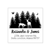 Tampons Encreurs Forest Deer Couple Adresse de retour (Impression)