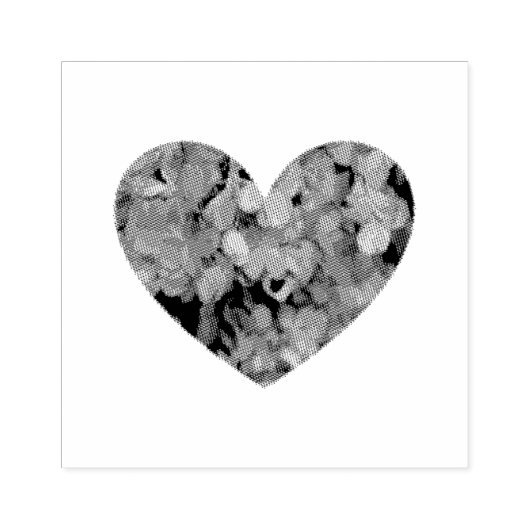 Tampons Encreurs Forme cardiaque avec pétales de fleurs d'hydrangée (Impression)