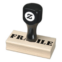 Fragile Timbre en caoutchouc personnalisé avec poi