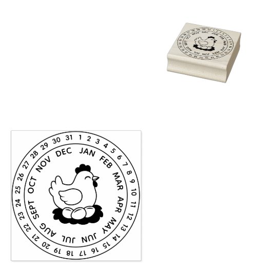 Tampons Encreurs Fresh Chicken Eggs Carton Date Wheel (Tamponné)
