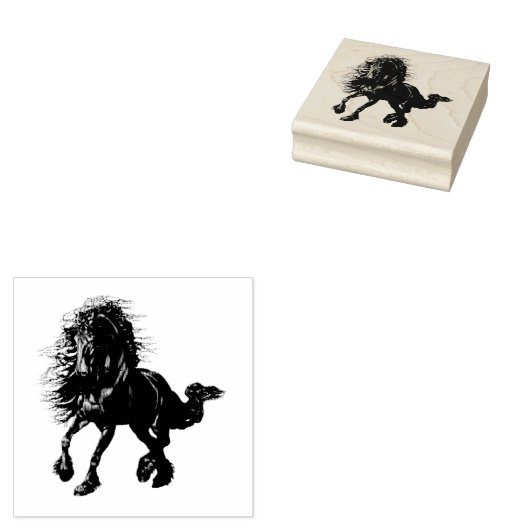 Tampons Encreurs Friésien, étalon noir, j'aime mon Friésien (Tamponné)