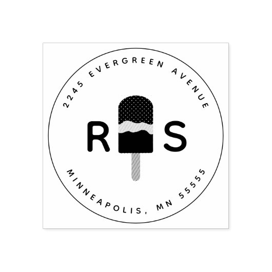Tampons Encreurs Fun Popsicle Personnalisé Monogramme (Impression)