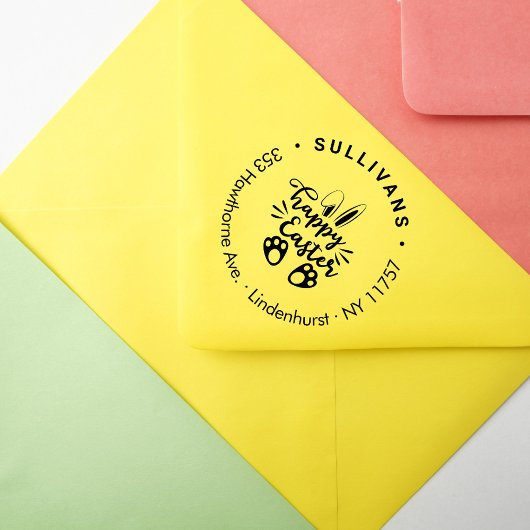 Tampons Encreurs Funny Bunny Happy Easter Adresse de retour