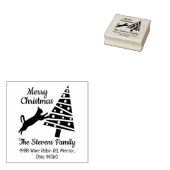 Tampons Encreurs Funny Chat Joyeux Noël Famille Adresse de retour (Tamponné)