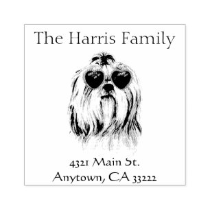 Tampons Encreurs Funny Hipster Lhasa Apso Personnalisé