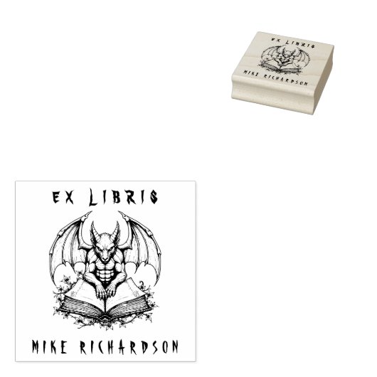 Tampons Encreurs Gargoyle gothique Garde Livre Horreur Ex Libris (Tamponné)
