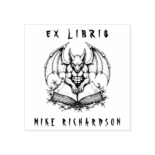 Tampons Encreurs Gargoyle gothique Garde Livre Horreur Ex Libris (Impression)