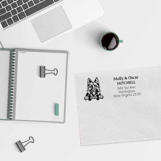 Tampons Encreurs German Shepherd Chien Adresse de retour