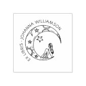 Tampons Encreurs Girl On The Moon Custom Name Library Book (Impression)