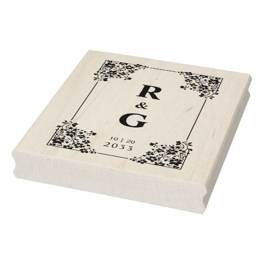 Tampons Encreurs Glam Botanical Frame Wedding Initials (Tampon)