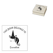 Tampons Encreurs Glam Unicorn Bookplate Ce livre appartient à Nom (Tamponné)