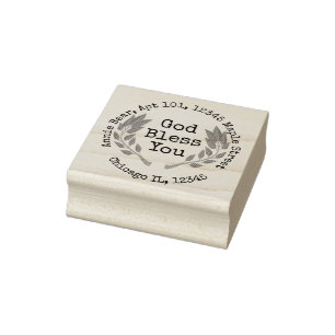 Tampons Encreurs God Bless You Bay Laurel with Return Adresse
