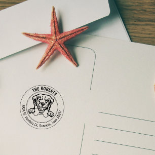 Tampons Encreurs Golden Retriever Dog Adresse de retour famille