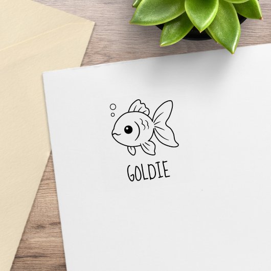 Tampons Encreurs Goldfish Pet Custom Name 1x1