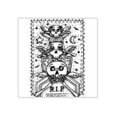 TAMPONS ENCREURS GOTHIQUE NE VOYEZ AUCUN MAL, SKELETON DE CÉMETERIE (Impression)