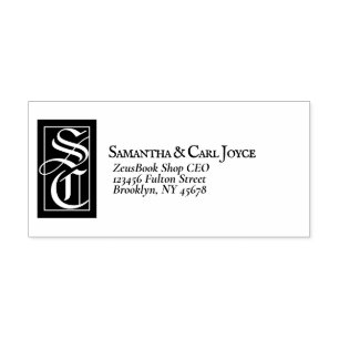 Tampons Encreurs Grand monogramme solide Adresse de retour élégan