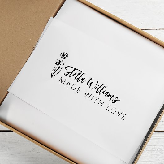 Tampons Encreurs Graphique Daisy Script Fait Avec Amour