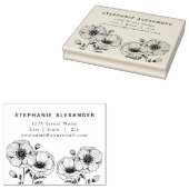 Tampons Encreurs Graphique Fleurs de pavot noir encre adresse de re (Tamponné)