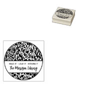 Tampons Encreurs Gras Floral Botanical Round Library Nom Plaque d'e (Tamponné)