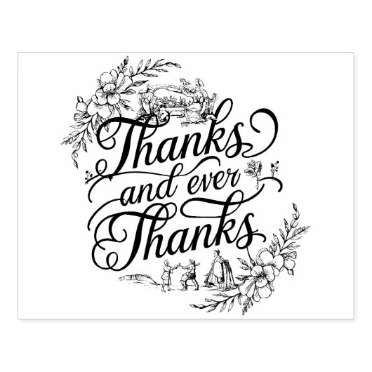 Tampons Encreurs Gratitude éternelle : Élégant Merci de calligraphi (Impression)