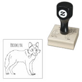 Tampons Encreurs Gray wolf with pipe cartoon (Tamponné)